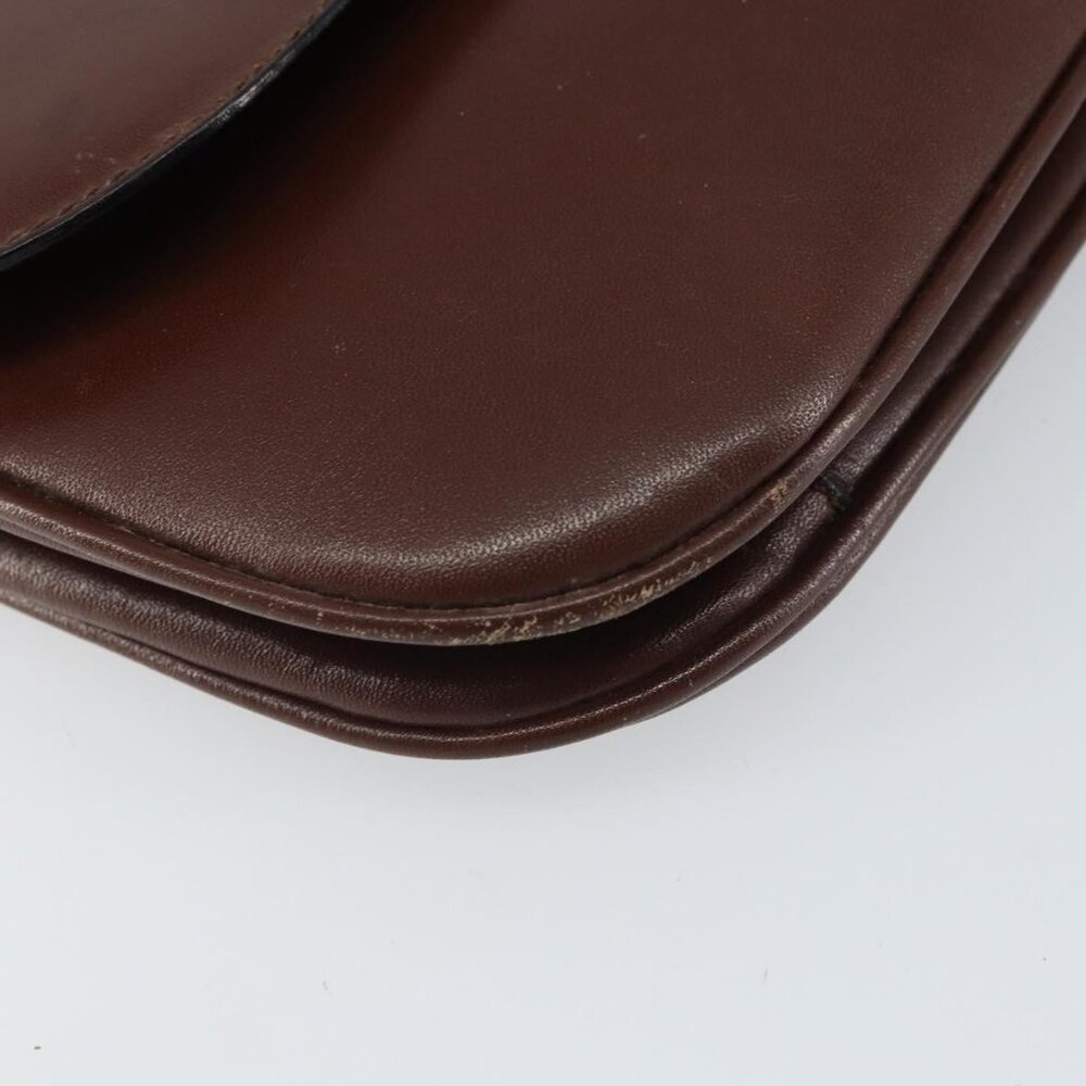 Authentic CELINE Shoulder Bag Leather Brown Gold - Picture 6 of 16